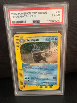 2002 POKEMON EXPEDITION #12 FERALIGATR-HOLO PSA 6 EX-MT #12 - Image 1