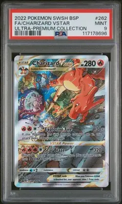 2022 POKEMON SWSH BLACK STAR PROMO #262 FULL ART/CHARIZARD VSTAR PSA 9 - Image 1