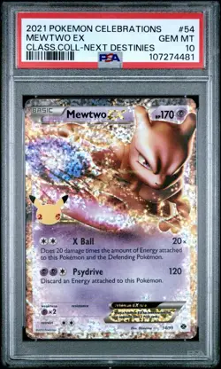 Mewtwo Ex 54/99 Pokemon Celebrations Classic Collection PSA 10 - Image 1