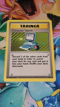 Computer Search 071/102 Base Set Unlimited Rare Pokemon Trainer Card LP - Image 1