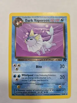 DARK VAPOREON  45/82 Team Rocket Pokemon Card Uncommon Unlimited LP - Image 1