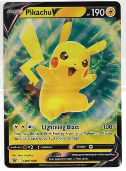Pikachu V – SWSH198 – Jumbo Black Star Promo | Pokémon TCG Oversized Card NM - Image 7