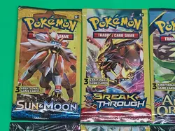 New Pokemon TCG Sun & Moon And XY 3 Card Booster Packs Assorted Lot X8 Sealed - Image 2