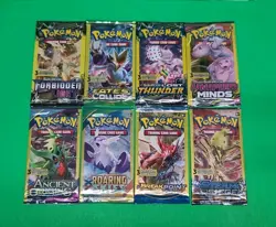 New Pokemon TCG Sun & Moon And XY 3 Card Booster Packs Assorted Lot X8 Sealed - Image 1