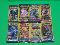 New Pokemon TCG Sun & Moon And XY 3 Card Booster Packs Assorted Lot X8 Sealed - Image 17