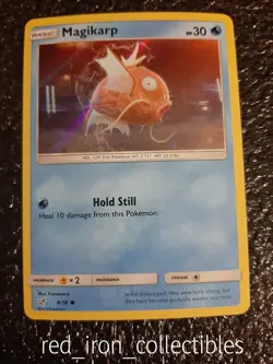 Pokemon Card Magikarp Holo Common NM 8/18 Sun & Moon Detective Pikachu 2019 TCG - Image 1