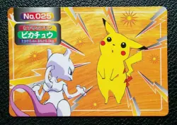 Pokemon Card Pikachu VS Mewtwo No. 025 Topsun Top Sun 1997 Green Back PL - Image 1