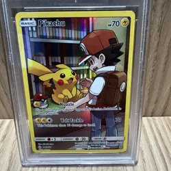 Pokemon Card PSA 9 Pikachu Full Art Red FA 2019 Cosmic Eclipse 241/236 Graded - Image 11