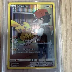 Pokemon Card PSA 9 Pikachu Full Art Red FA 2019 Cosmic Eclipse 241/236 Graded - Image 3