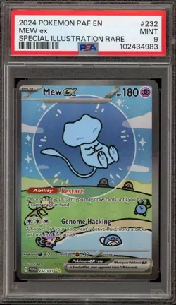 Pokemon Mew ex Paldean Fates Special Illustration Rare #232 PSA 9 Mint - Image 1