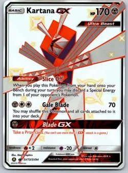Kartana GX - SV73/SV94 - Pokemon Hidden Fates Sun & Moon Shiny Rare Card NM - Image 3