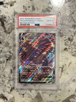 Pokemon Battle Styles Corviknight VMAX Full Art #110 PSA 10 - Image 3