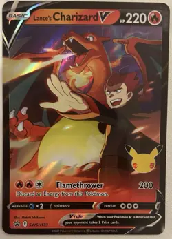 Pokemon TCG - Lance's Charizard V SWSH133 - Celebrations Black Star Promo - NM - Image 1