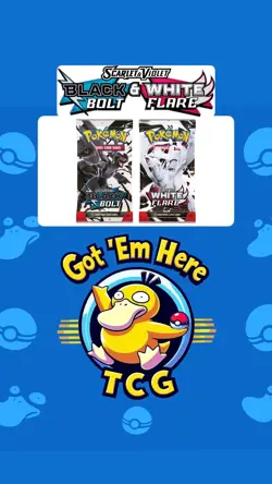 EBAY LIVE #12 Pokémon TCG 1x of Each Black Bolt & White Flare Booster Pack RIP - Image 2