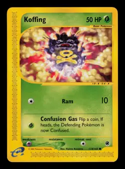 Koffing 114/165 - LP - Expedition Base Set, WOTC Pokemon - Image 6