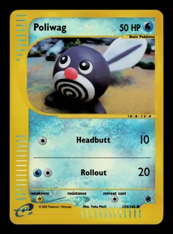 Poliwag 125/165  Reverse Holo - LP - Expedition Base Set, WOTC Pokemon - Image 1