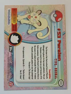 1999 Topps Pokemon TV #53 Persian (C) Silver Foil Black Logo (Rays 2nd Print) - Image 2