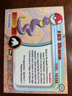 1999 Topps Pokemon TV #23 Ekans Rainbow Foil Black Logo C - Image 2