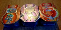 3 Tin Set Necrozma, Ho-Oh, Marshadow GX Mysterious Powers Sealed Pokemon TCG - Image 3