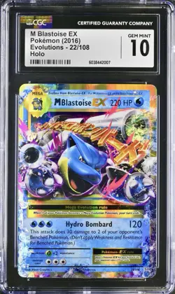 Pokemon Mega M Blastoise EX 22/108 Evolutions Holo CGC 10 Gem Mint - Image 3