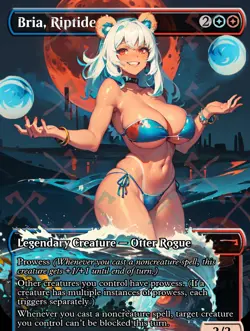 Bria Riptide Rogue RETIRED Anime Waifu Style Card For EDH and Playtest - Image 1