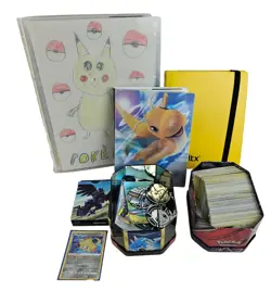 Pokemon TCG Mixed JobLot Bulk Bundle - 3 Binders 2 Tins - Image 1