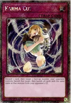 1x Karma Cut (Platinum Secret Rare) - 1 NM Eng YuGiOh - Quarter Century Stampede - Image 2