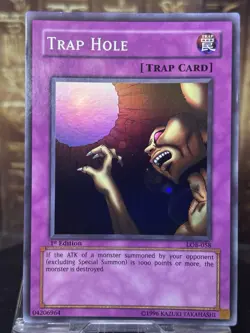 Yugioh Trap Hole 1st Edition LOB-058 NM - Image 1