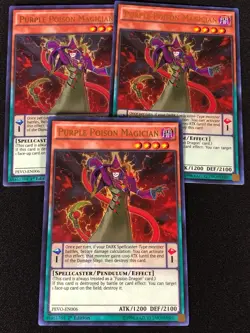 Yugioh Purple Poison Magician PEVO-EN006 1ST Ultra x3 (NM) - Image 1