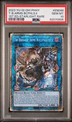 Yugioh Tri-Brigade Arms Bucephalus II 1st Ed PHHY-EN048 Starlight Rare PSA 10 - Image 3