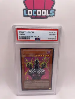 2008 YUGIOH ANNIVERSARY PACK YAP1-EN007 JINZO ULTRA RARE PSA 8 NM - Image 1