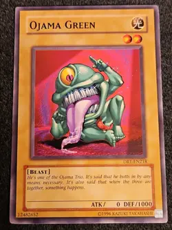 Yugioh x1 Ojama Green DR1-EN218 Common UL Edition (Very Light Play!) - Image 1