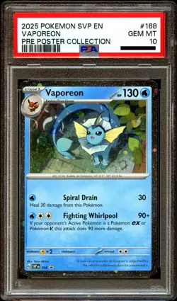 PSA 10 GEM MINT Vaporeon SVP168 COSMOS HOLO PROMO SVP 168 Pokemon Card - Image 2