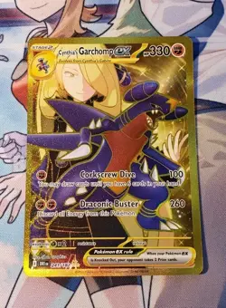 Pokemon Card Cynthia's Garchomp ex 241/182 Destined Rivals Gold Hyper Rare GEM - Image 1