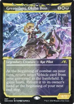 Greasefang, Okiba Boss 397 MTG Kamigawa Neon Dynasty Showcase, Rare, FOIL NM/VLP - Image 1