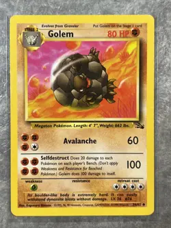 Golem 36/62 Pokemon TCG Fossil Vintage WOTC Card Regular (Light Play) - Image 1