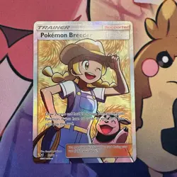 Pokemon Breeder 73/73 Shining Legends Full Art Holo Ultra Rare TCG - Image 1