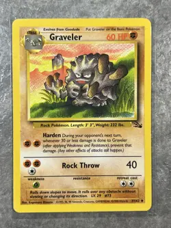 Graveler 37/62 Pokemon TCG Fossil Vintage WOTC Card Regular (Light Play) 2 - Image 1