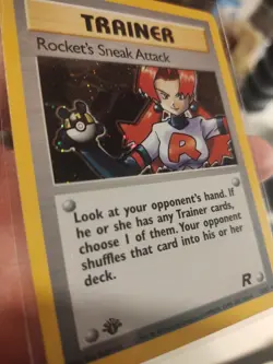 Pokemon TCG Wizards Nintendo 1st Edition Rockets Sneak Attack Trainer Holo Card - Image 3
