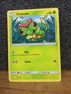 PokÃ©mon TCG Caterpie Sun & Moon Base Set 1/149 Regular Common Trading Card Game - Image 1