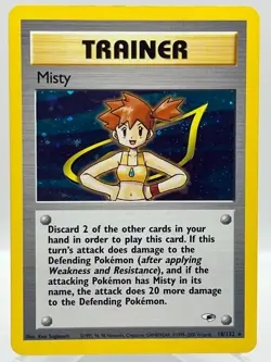 Misty 18/132 Gym Heroes Holo Rare Trainer WotC Vintage Pokemon TCG Card - Image 1
