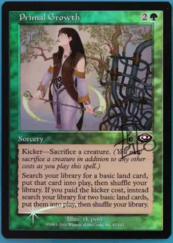 Primal Growth Planeshift NM Green Common SIGNED CARD (403905) ABUGames - Image 1