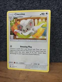Cinccino 86/111 Uncommon Sun & Moonâ€”Crimson Invasion PokÃ©mon Card Trading Game - Image 1