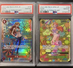 PSA 10 Nami SP OP01-016 OP08-106 Serial Number Pair One Piece Card Japanese - Image 1