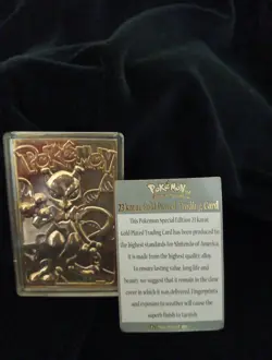 Pokemon #150 MEWTWO 23k Gold Plated Trading Card 1999 Burger King W CERT of AUTH - Image 3