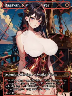 Ragavan Nimble Pilferer RETIRED Anime Waifu Style Card For EDH and Playtest - Image 1