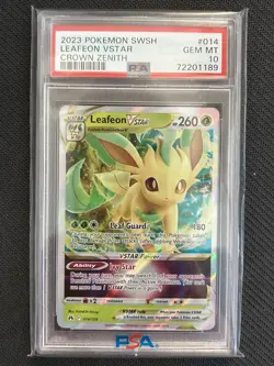 Leafeon VSTAR 014/159 PSA 10 Crown Zenith Graded Card GEM MINT - Image 1
