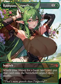 Rampant Growth RETIRED Anime Waifu Style Card For EDH and Playtest - Image 1