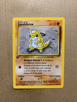 1st Edition SPANISH Sandshrew 62/102 Base Set - Common Pokemon Card - NM/Mint - Image 1