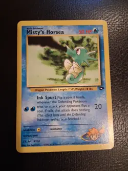 Pokemon TCG Misty's Horsea Gym Challenge 87 Unlimited Common Card NM Condition - Image 1